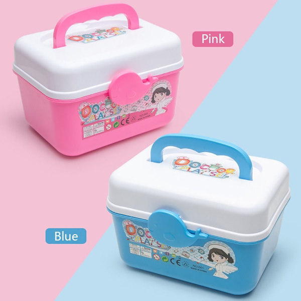 Läkare Toy Set Barnleksaker Sjuksköterska Tandläkare Kit Rollspel pink 43pcs