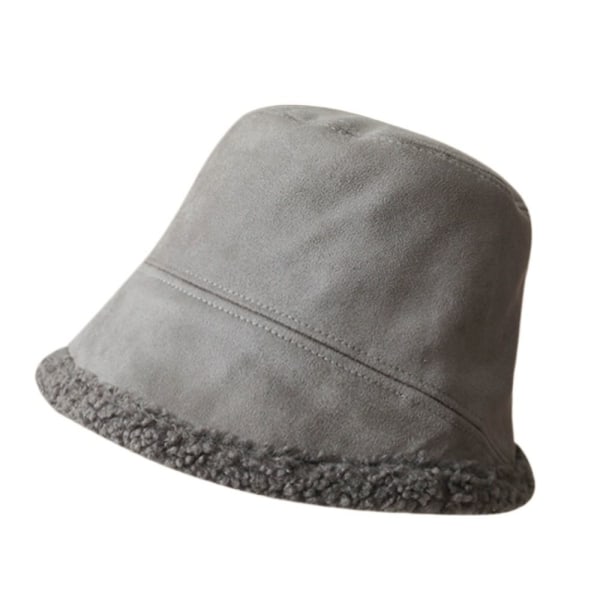 Plysch Bucket Hat Fisherman Cap GRÅ Grey