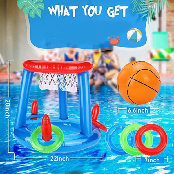 Uppblåsbar Ring Kasthylsa Spel Flytande poolleksaker SET-4 Set-4