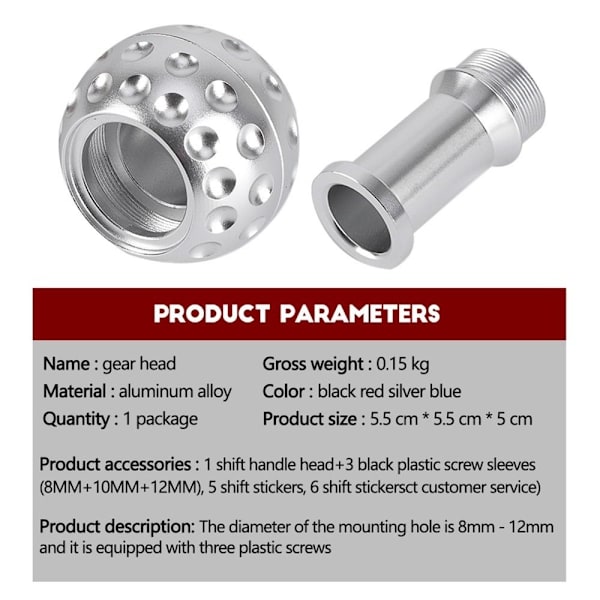 Gear Shift Shift Knott Manuell Trans SILVER Silver