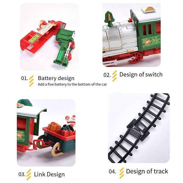 Christmas Electric Train Mini Santa Claus Railcar Xmas Decor Barnleksaker
