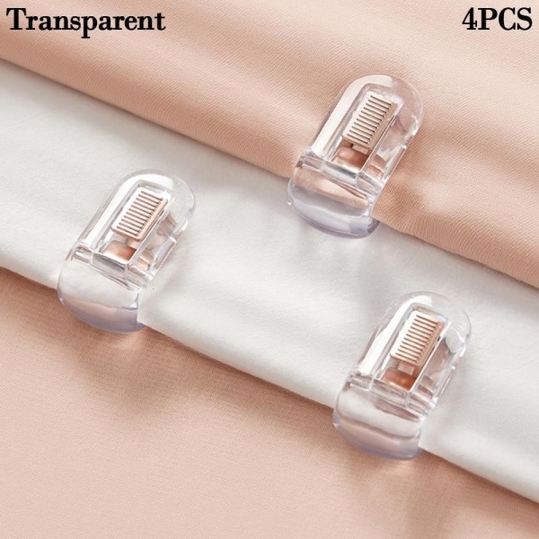 4/6 stk Anti-skli sengetøy Teppe Dynetrekk TRANSPARENT 4 STK Transparent 4pcs