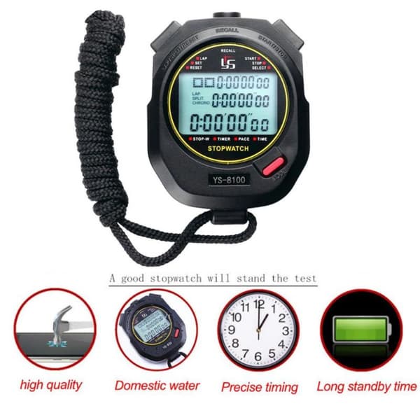 Digital stoppur Timer Träningstimer VIT 100 SPÅR VIT White 100 Tracks