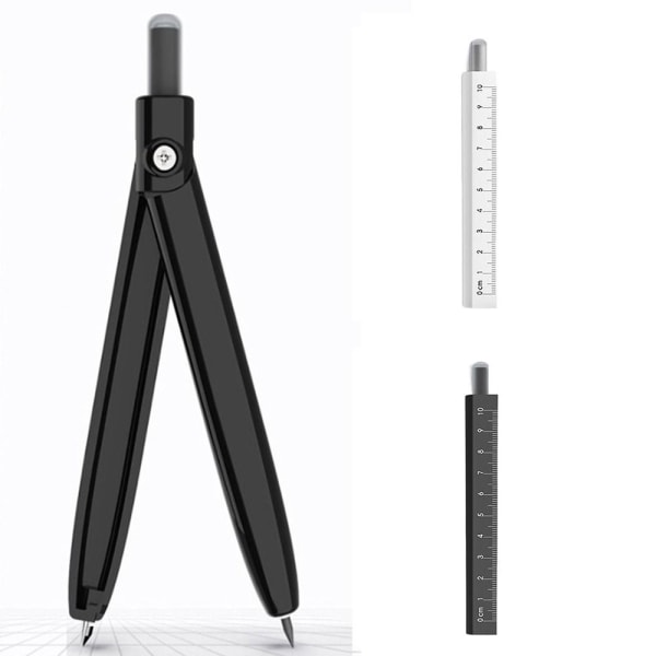 Penna Geometrisk Ritning Linjal Math Geometri Tools SVART Black