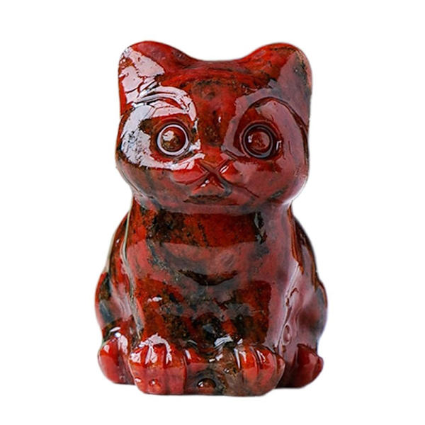 Luonnollinen Crystal Cat Figurine Fortune Cat Statue 7 7 7