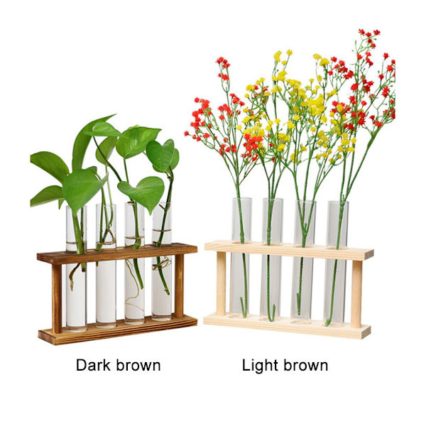 Hydroponisk blomvas provrörsbehållare light brown