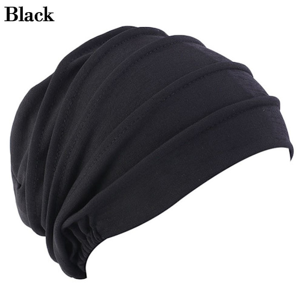 Kvinder Bomuld Hat Slouch Beanies SORT Black