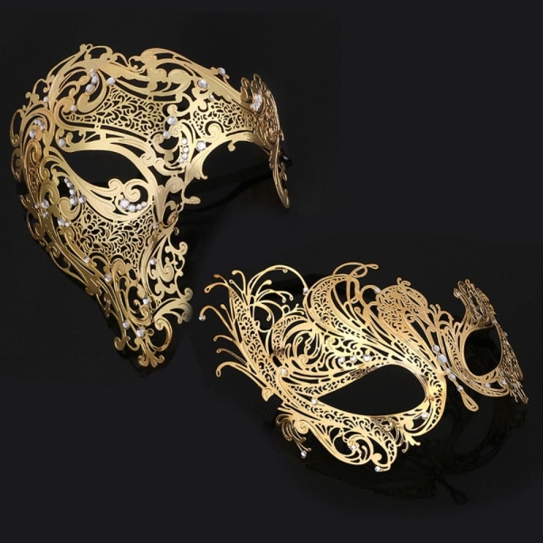 Dance Masquerade Metal Mask SØLV TYPE 1 TYPE 1 silver type 1-type 1