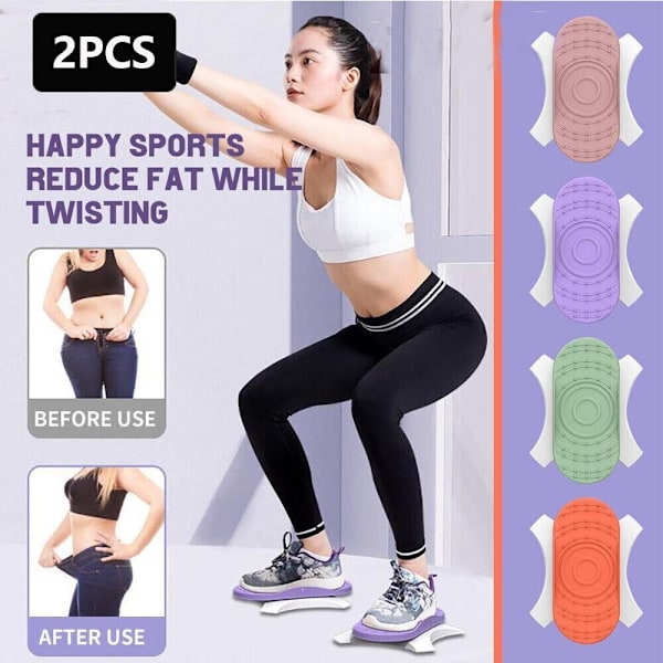1 Par Twist Waist Disc Board Fotmassasje LILLA purple