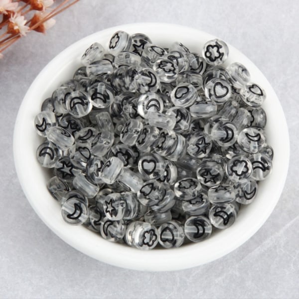 200 stk 4*7mm runde perler gjennomsiktig akryl
