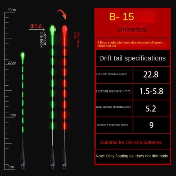 Tyngdkraftsinduktion elektronisk svansdrift Electronic Float tail 13