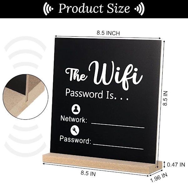WiFi Sign Chalkboard WiFi Adgangskode Sign Board