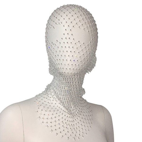 Rhinestone Headcover Shining Diamond Headwrap WHITE White