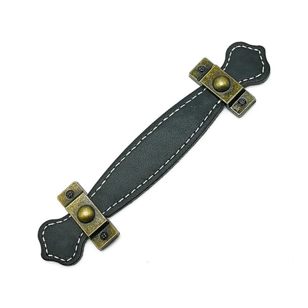 Zinklegering Läderhandtag Läderbox Handtag SVART 96MM 96MM Black 96mm-96mm