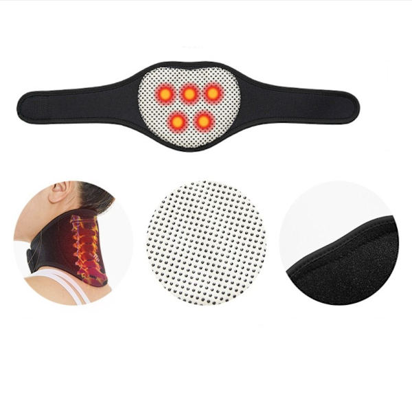 Nakkestøtte Belte Nakkemassasjeapparat SORT 5 MAGNETER 5 MAGNETER Black 5 magnets-5 magnets