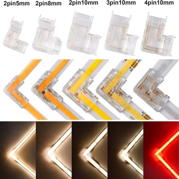 5 ST LED Strip Spännen Ljus Strip Fästklämma 2PIN 8MM 2PIN 8MM 2PIN 8MM