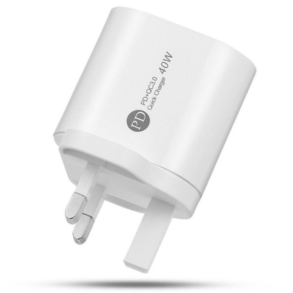 Snabbladdare Dual Port Plug WHITE EU EU White EU-EU