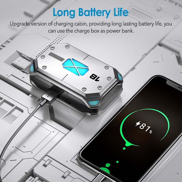 Bluetooth-hodetelefoner Trådløs Bluetooth 5.2 SØLV Silver