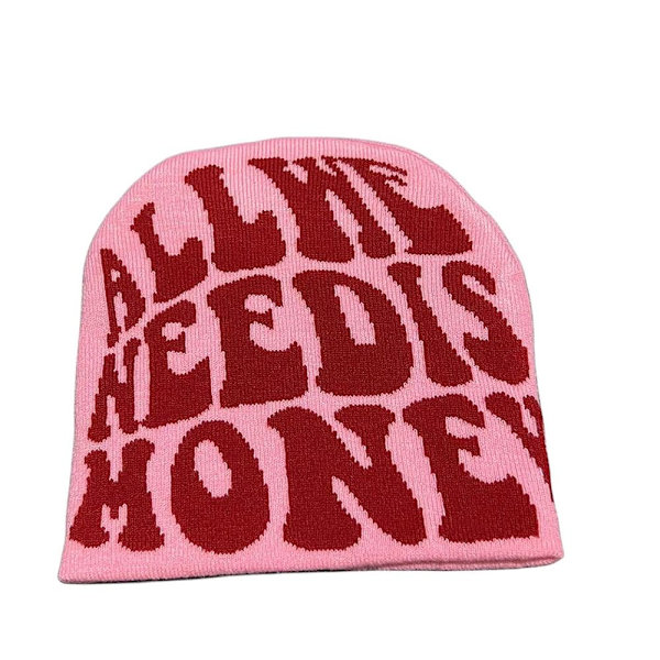 Knitting Cap Hat Pipo Bonnet PINK&WINE RED pink&wine red