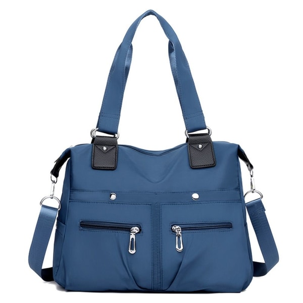 Stor kapasitet Skulderveske Vanntett Multi Pocket Dame Tote Nylon Bag Dark Green