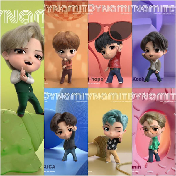 7st/ Set BTS TinyTAN Dynamite Bangton Boys Figurleksak