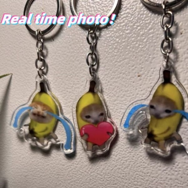 5st Banana Cat Nyckelring Cat Funny Pendant 3 3 3