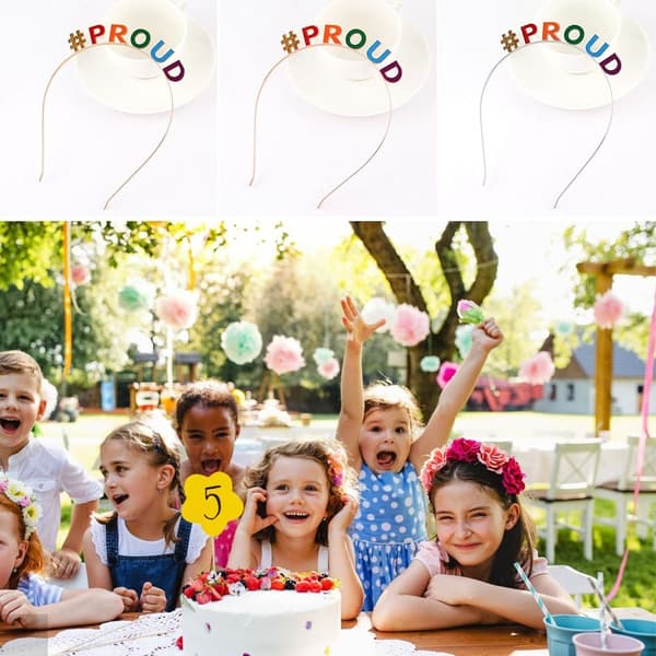 Stolt pandebånd Rainbow Letters Hårbånd SØLV Silver