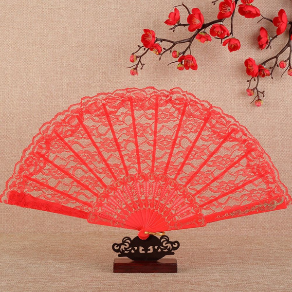 Folding Fan Dance Fan RØD Red