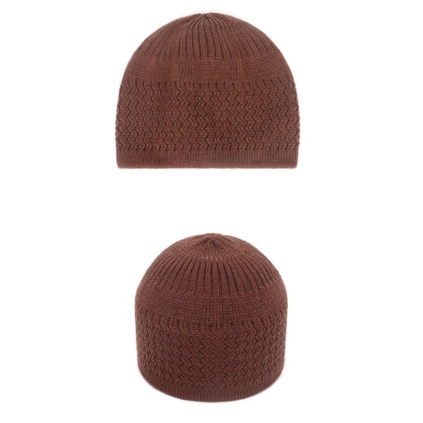 Muslimsk cap stickad mössa MÖRKRÖD DARK RED