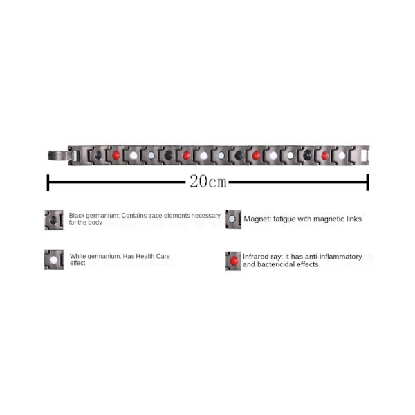 Magneettinen laihdutusrannekoru Magneettinen terveydenhuollon rannekoru MUSTA black