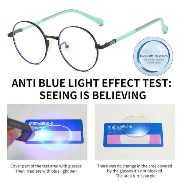 Anti-blått lys for barn Runde briller 3 3 3