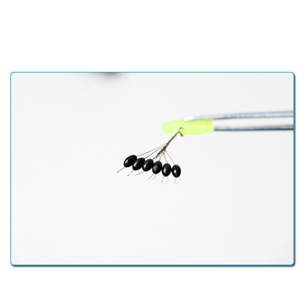 600 st (100 grupper) Fiskebobberpropp gummiböna 2SSVART 2SBlack Cylinder