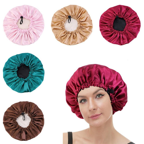 Satin Cap Rund Huvudbonad PÅFÅGAN BLÅ Peacock Blue