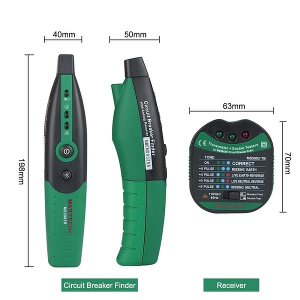 Automatisk afbryder Finder Sikring Socket Tester EU STIK EU EU Plug