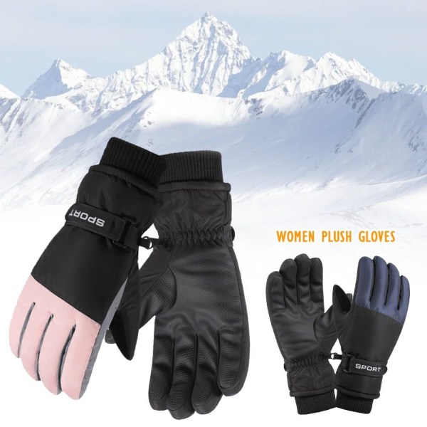 Kvinder Plys Handsker Snowboard Ski Handsker PINK pink