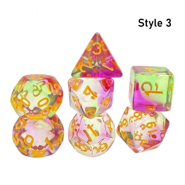 7 kpl / set DND Dice Polyhedral Dice STYLE 3 STYLE 3 Style 3