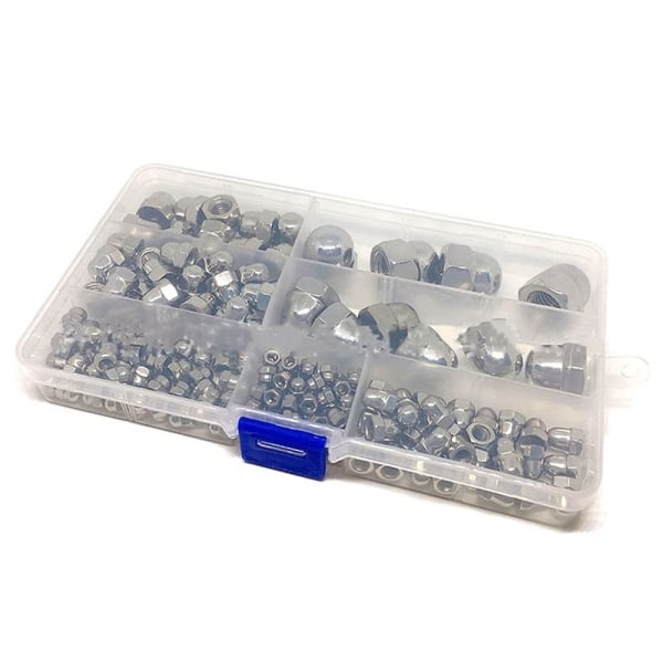170 stk. Acorn Cap Nuts Kuppel Cap Nuts Hex Nuts Sortimentssæt