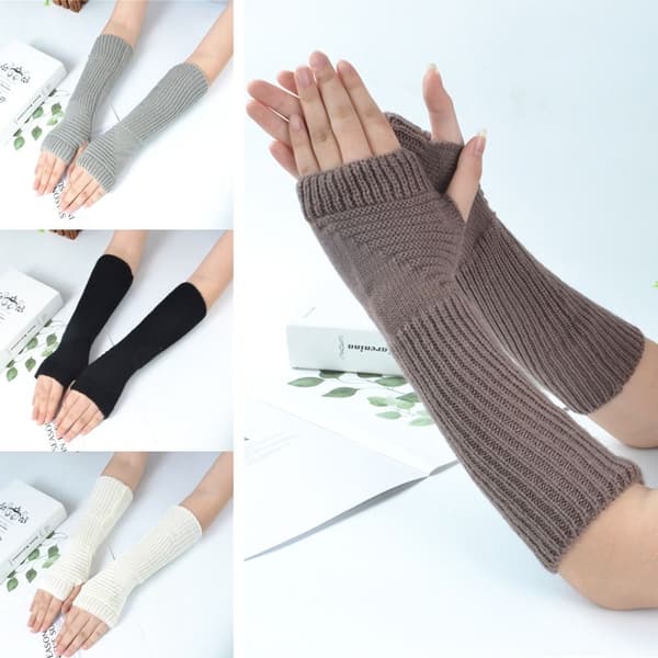 Fingerless Gloves False Sleeves VALKOINEN white