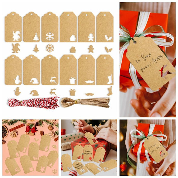 48/96/144 kpl Lahjatarrat Lahjapaketointi 48 KPL TAGIT 48 KPL TAGIT 48pcs tags