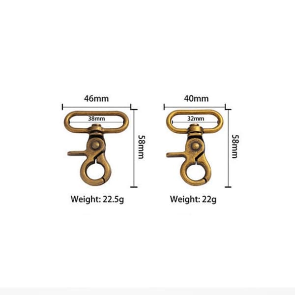 2kpl Metal Snap Hook Traction Soljet SILVER 38MM Silver 38mm
