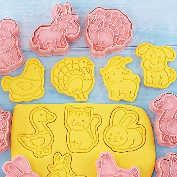 8 stk/sett Kjeksform 3D Cookie Cutter Bakeform