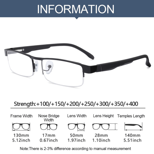 Business læsebriller Ultra Light Stel SORT STYRKE 250 black Strength 250