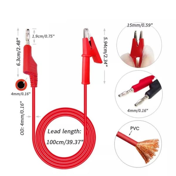 5 STK Test Probe Multimeter Testledninger Kabel Strømtesting linje