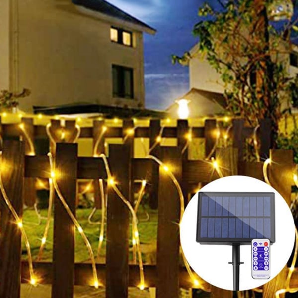 Solar Rope Light 39FT 100LEDs WARM WHITE 23FT 23FT Warm White 23FT-23FT