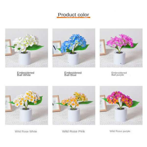 Led Hydrangea Flower Lamp Pöytälamppu VALKOINEN 2 2 white 2-2