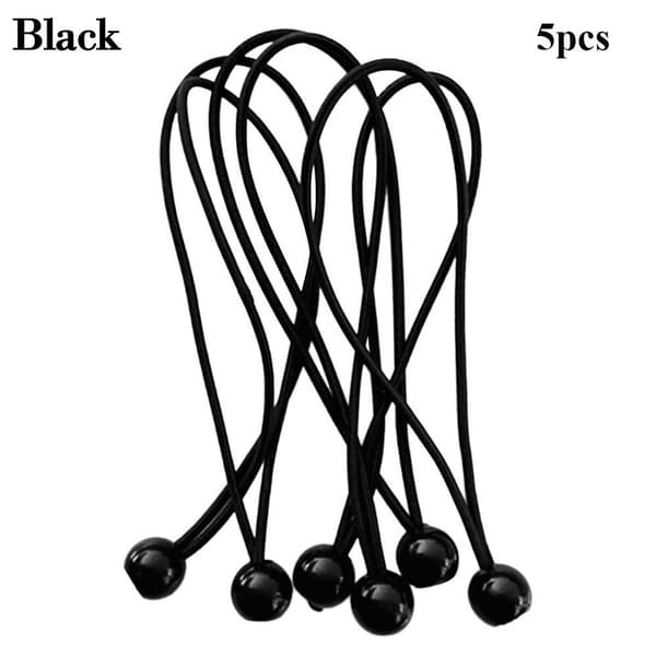 5 stk. elastisk rebkugle bungee snor SORT Black