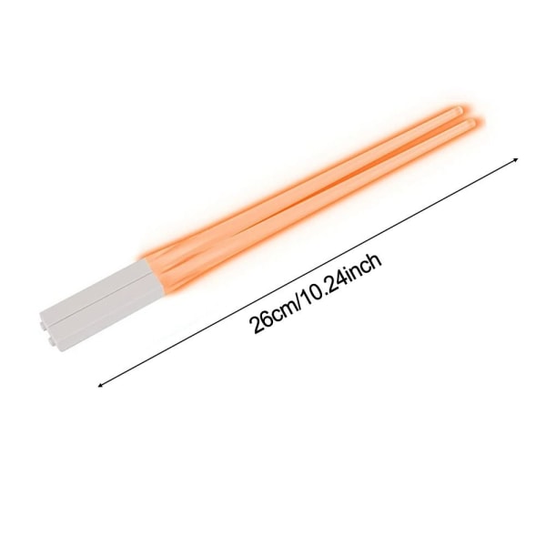 2 STK LED Glødende spisepinner Glødende Lys Sabre Chop Sticks Orange