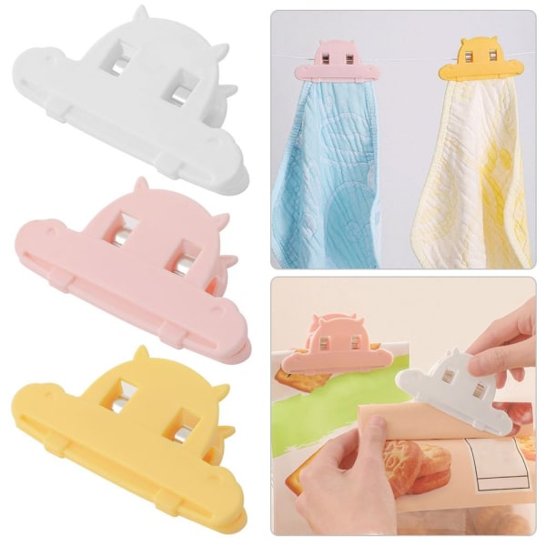 4 Stk Forseglingsclips Food Bag Clip GUL Yellow