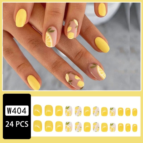 Gradient Round Head False Nails Wearable W400 W400 W400