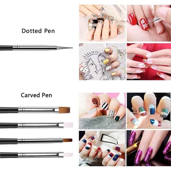 Nail Art Brush Nail Dotting Harmaa harmaa grey